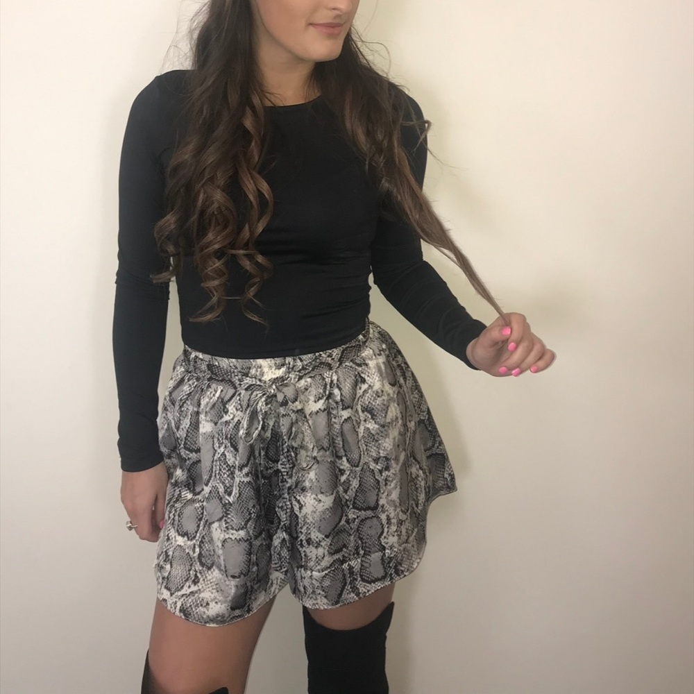 Snakeskin Flowy Shorts
